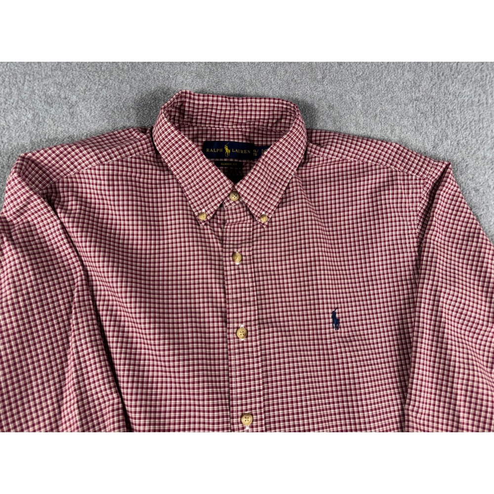 Polo Ralph Lauren Shirt Mens XL Red Plaid Classic Fit Pony Button Down